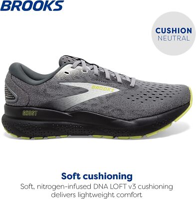 Brooks Ghost 16 Primer Gray Lime Running Shoes Men\'s Athletic Training Size 9.5D Brooks Men main image 4