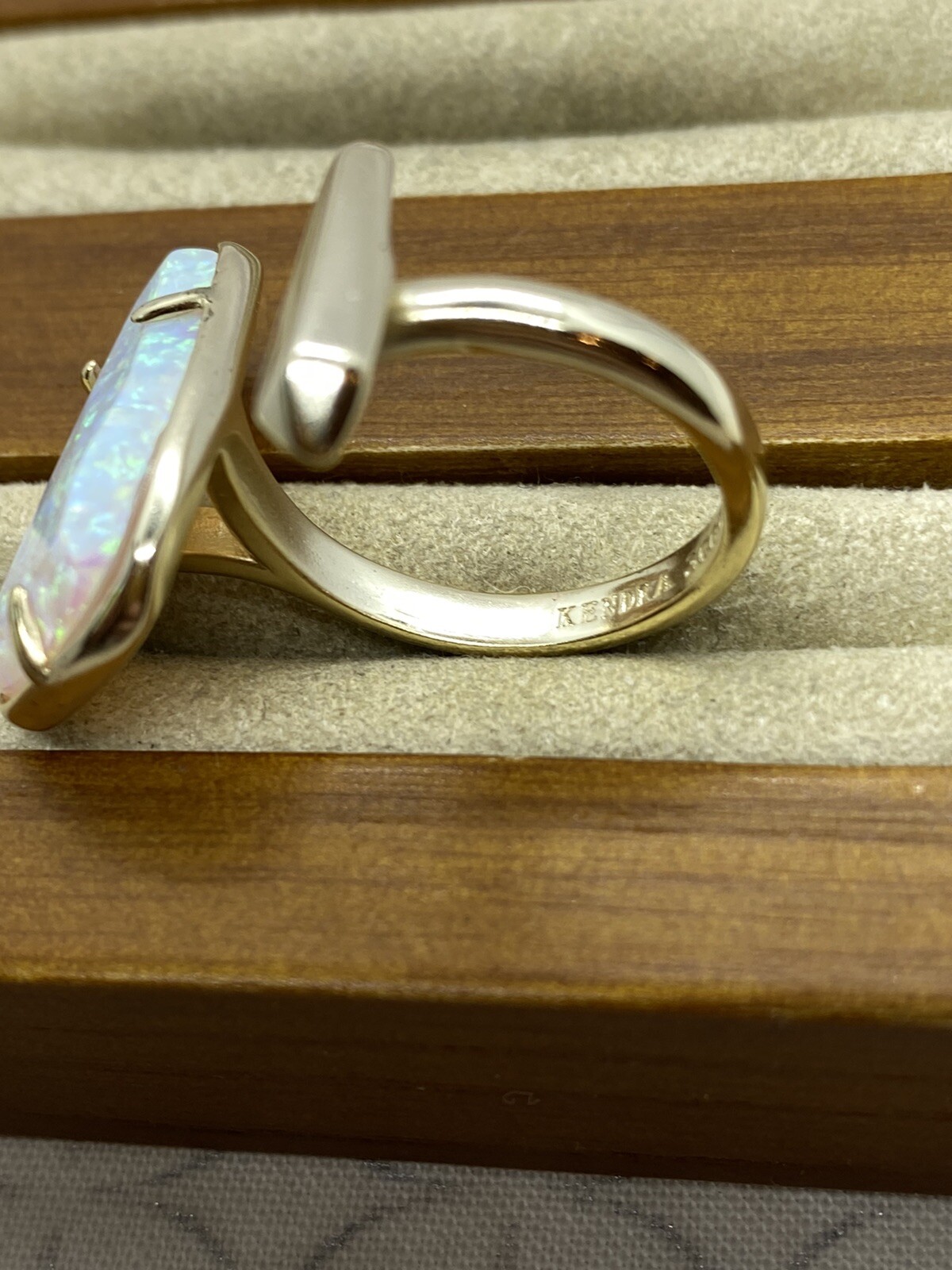 Kendra Scott Aussie Open Ring Adjustable White Ky… - image 10
