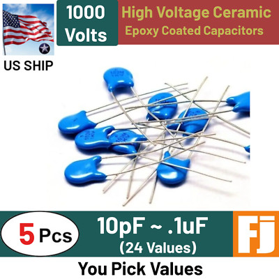 5x 1KV High Voltage Ceramic Capacitor Various Value YOU CHOOSE | US SHIP
