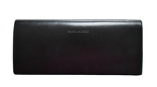 SAINT LAURENT Paris Black Leather EYEGLASS SUNGLASS CASE Pouch Holder