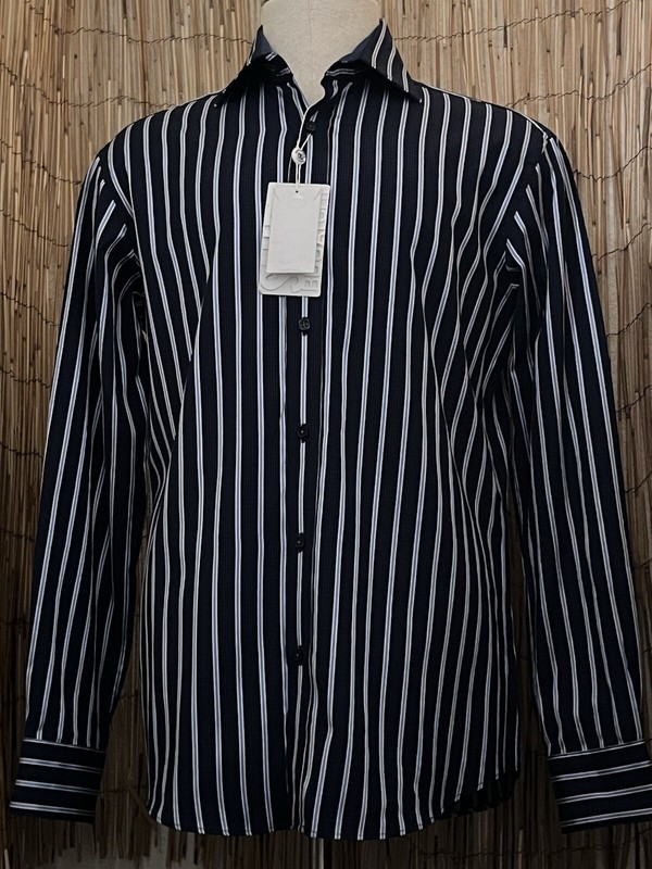 Bugatchi Uomo Mens LS Button Up Shirt-Size Medium-Shaped Fit-NWT-100% Cotton