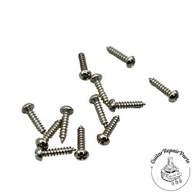 Tuning Machine / Truss Rod Cover Screws #2 x 3/8 Round Head (12 pcs) - Nickel