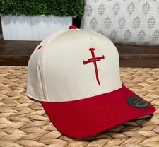 3 NAILS CROSS 2 TONE  SNAPBACK BASEBALL CAP CHRISTIAN JESUS CROSS 100% COTTON