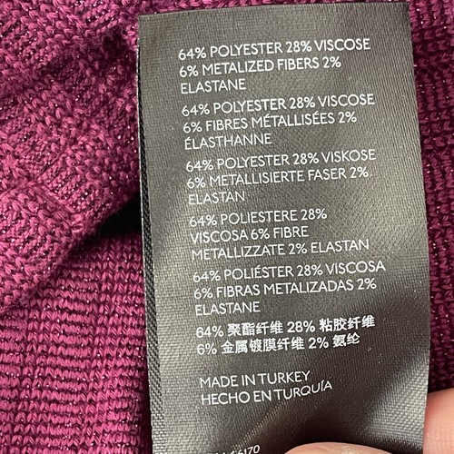 Cardigan maglione Anthropologie Maeve viola manica lunga scollo a V taglia M NUOVO - Foto 11 di 11