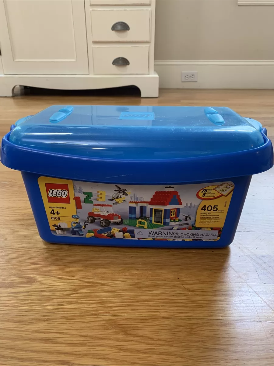 LEGO Box/Tub ONLY 6166 Empty Hard Plastic Blue Storage Container & Lid Box  2010