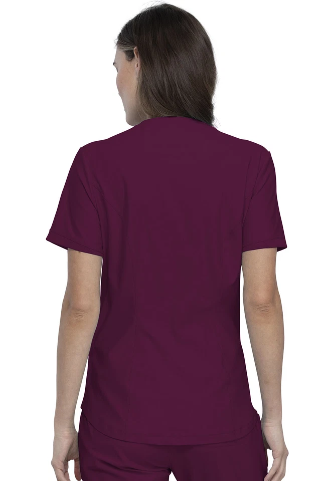 Cherokee Scrubs Form V Neck Scrub Top CK840 WIN Wine Free Shipping - Image 2 of 4