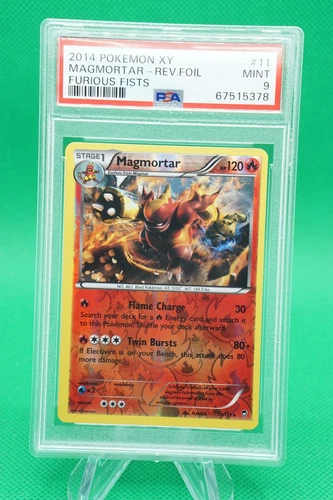 2014 Pokemon XY Furious Fists Rev Foil #11 Magmortar PSA 9 ES6