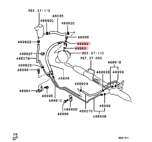 POWER STEERING OIL LINE GASKET FOR MITSUBISHI OUTLANDER PHEV GG3W 2.4 - Picture 2 of 7
