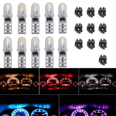T5 LED Car Bulbs with Twist Cap Base Dashboard door Cluster Gauge Lights 10Pcs