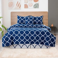 5Piece Comforter Set Reversible Bedding Microfiber Down Alternative Duvet Insert