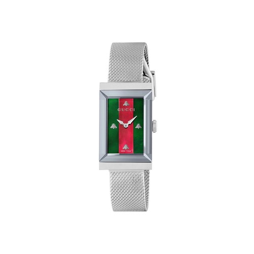 Orologio Gucci G-Frame YA147401 watch maglia Milanese Rettangolare Verde  Rosso | eBay