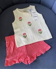 BABY GIRL - CROCHET TANK TOP SHORTS 2 PIECE SET SIZE 3-6 MONTHS