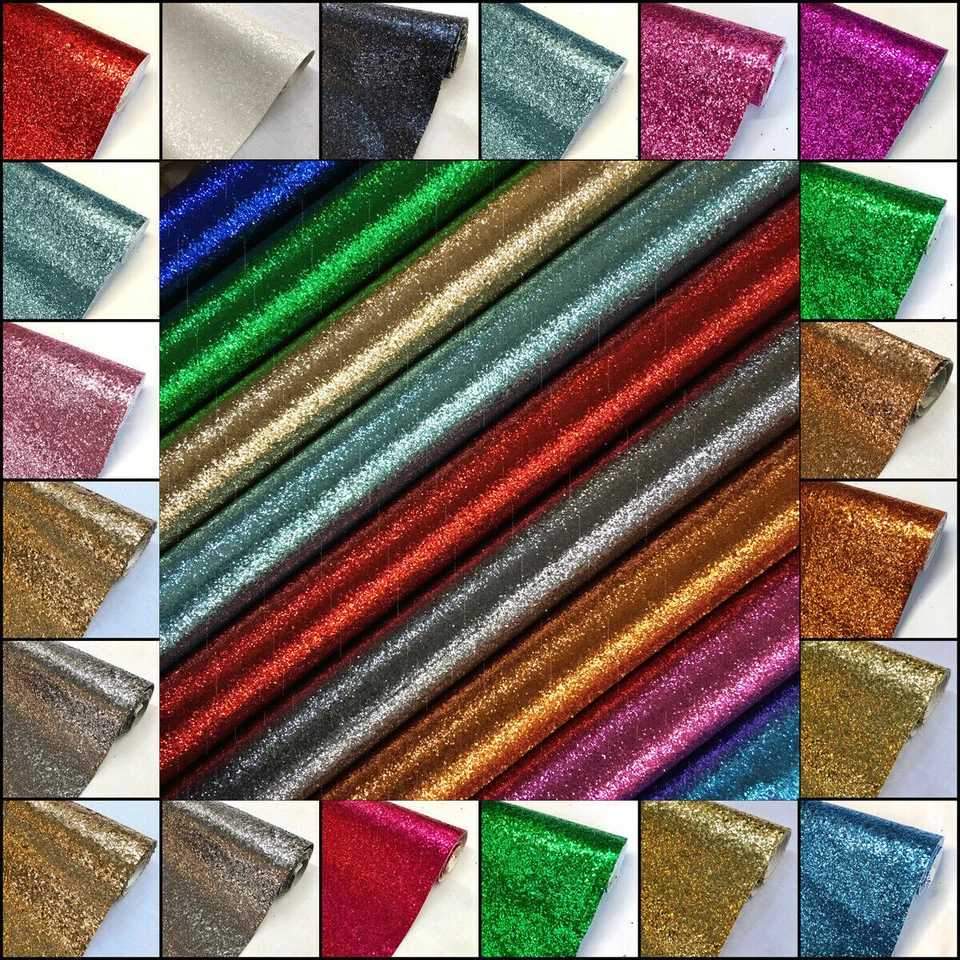 DISCOUNT FABRICS LTD Premium Chunky Glitter Fabric Sparkly A4 A5 Sheet Vinyl Craft Bag Wall Decor Bow