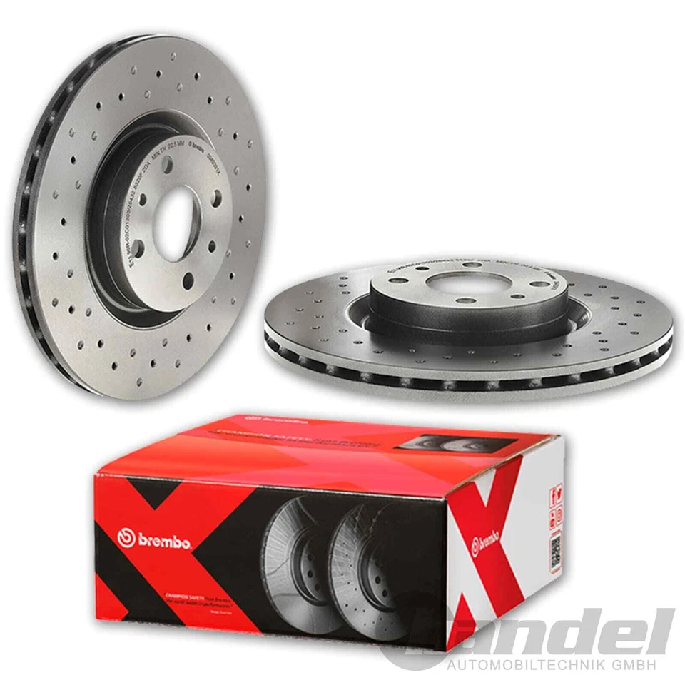 PASTILLAS DE DISCOS DE FRENO PERFORADOS DELANTERAS + TRASERAS BREMBO aptas para ABARTH 500 595 695 - Imagen 4 de 4