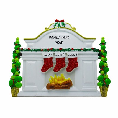 Fireplace Mantle Stockings Family Family Of 3 Personalized