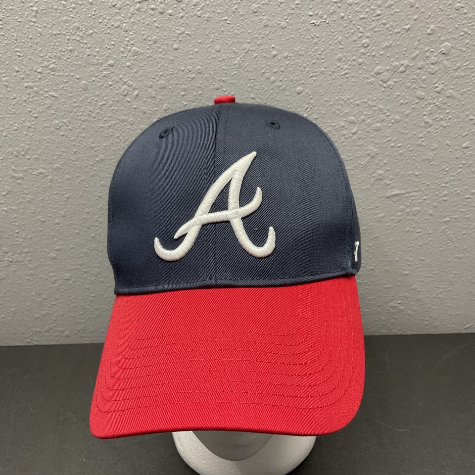 47 ' Brand Atlanta Braves Blue Red Logo Adjustable Strap Hat Cap eBay