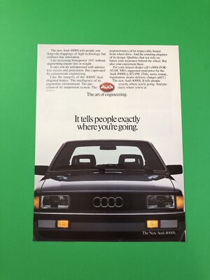 1984 1985 AUDI 4000S 4000 S VINTAGE ORIGINAL PRINT AD ADVERTISEMENT