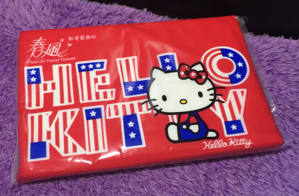 Cute Hello Kitty Tissue Paper Facial Travel Kit Napkin American Style Rare Gift - Image 3 of 4