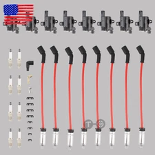 8Pack Ignition Coil+Spark Plug+Wires set For Chevy Silverado 1500 2500 GMC D585