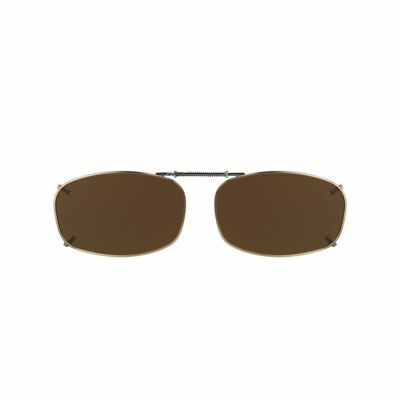 Solar Shield Clip-On Polarized Sunglasses, 48 REC 5 Brown