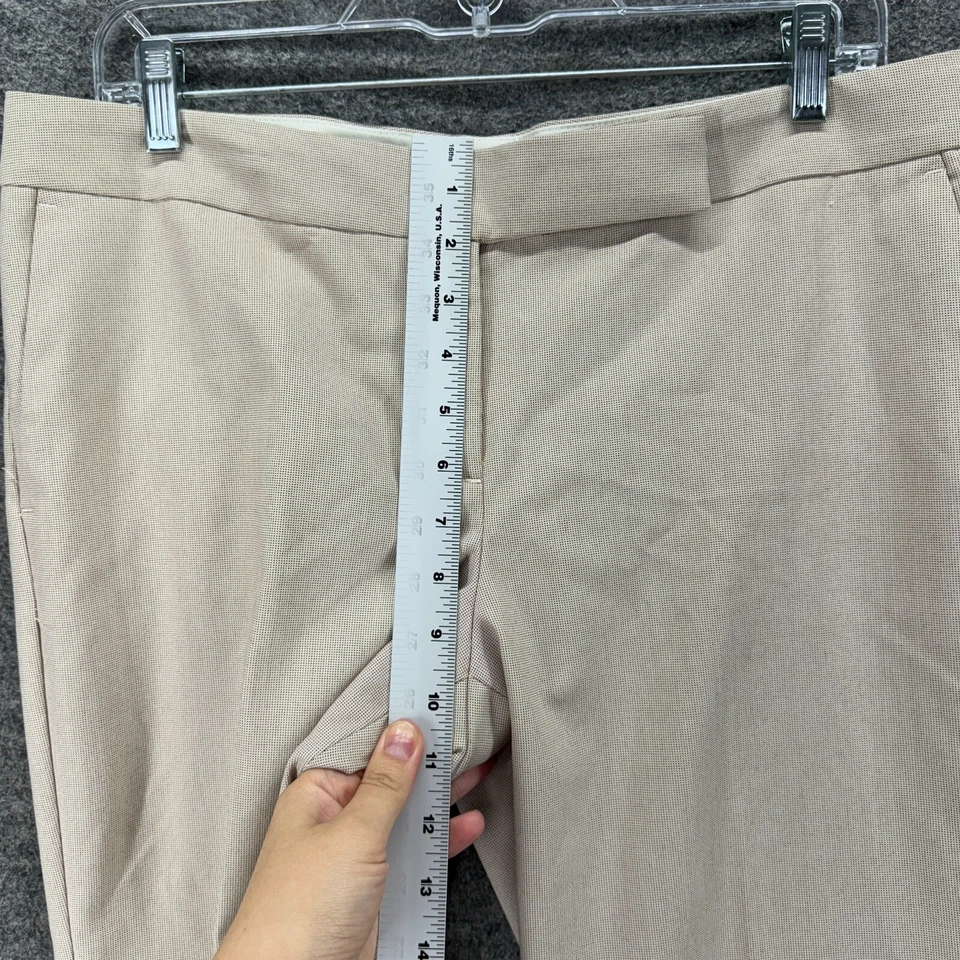 Express Dress Pants Women 10 Beigee Mid Rise Pleated Straight Editor Pockets - Image 4 of 4