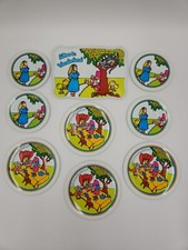 Vintage Childs Litho Tin Plate Set Alice in Wonderland Tray Plates and Saucers