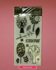 Hampton Art TREE trees bushy limbs branch bird leaves Clear rubber stamps