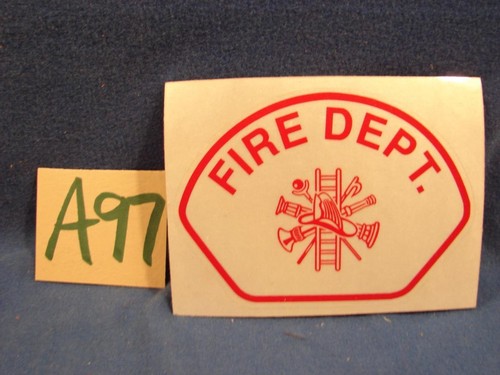 A97 FIRE FIGHTER REFLECTIVE HELMET CAR TRUCK WINDOW STICKER RED FIRE DEPT