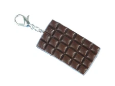 Chocolate Charm Zipper Pendant Miniblings Chocolate Bar Brown