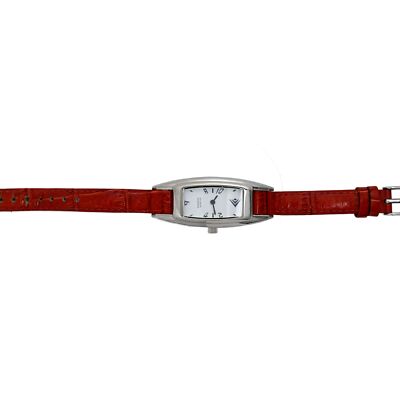 Silpada Red Leather Watch Silpada Designs Ladies Tank Red Genuine Leather Wrist Watch  main image 3