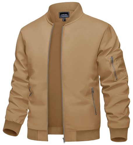 Men's Lightweight Sportswear Full-Zip Windbreaker Spring Fall Thin Bomber Jacket - Picture 48 of 109