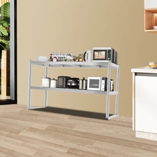 2Tier Overshelf for Prep&Work Table Stainless Steel 12x59 Inch Commercial Table