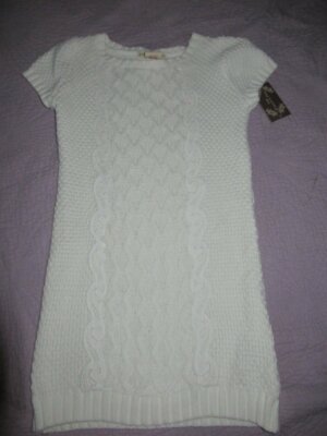nwt The eagle's eye white Irish knit sweater dress girls 6X free ship USA