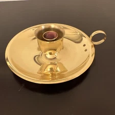 Baldwin single finger candle stick holder brass