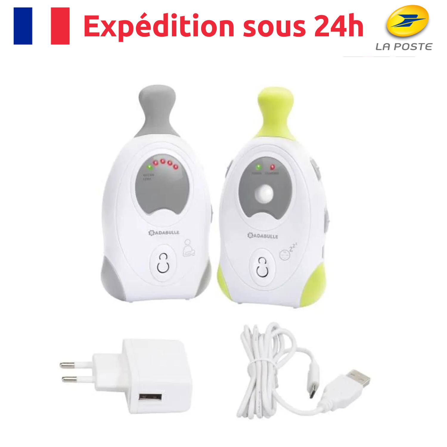 Babyphone audio Badabulle Online 300m avec veilleuse et vibreur intégrés