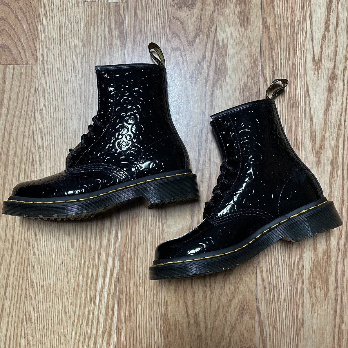 Dr. Martens 1460 Boots Black Patent Leather Lamper Leopard Dr. Martens 1460 Boots Black Patent Leather Lamper Leopard