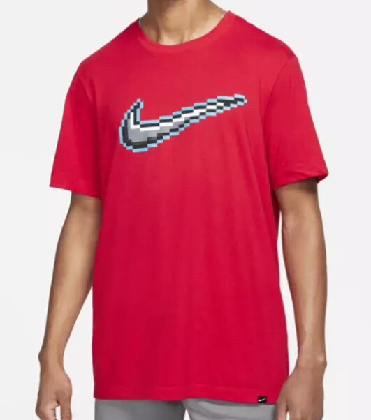RARE Nike Video Game Swoosh T-Shirt 2XL Red Pixel Swoosh