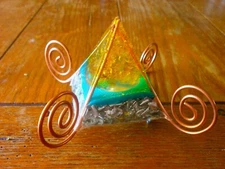GENUINE ORGONITE Pyramid, Rustic Homemade with Recycled Materials and Quartz