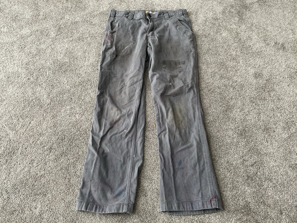 Carhartt Painter Pants Mens 34x32 Gray Relaxed Fit Distressed Carhartt Painter Pants Mens 34x32 Gray Relaxed Fit Distressed