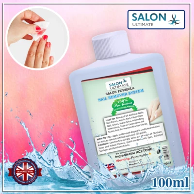 SALON Soak-Off Gel Acrylic Nail Polish Quick Burst Manicure Remover 100ml