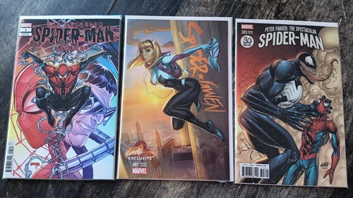 SPIDER-GWEN #1 J SCOTT CAMPBELL EXCLUSIVE VARIANT MARVEL 2015 & 2 SM Comics Set 