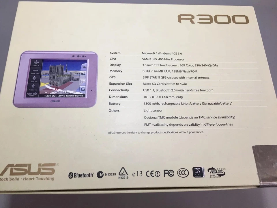 Asus R300 3.5” Portable Navigator Navigation (color: pink) Touch Screen GPS, New - Image 3 of 4