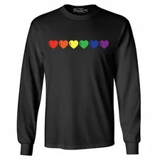 Rainbow Hearts Long Sleeve Pride Shirts