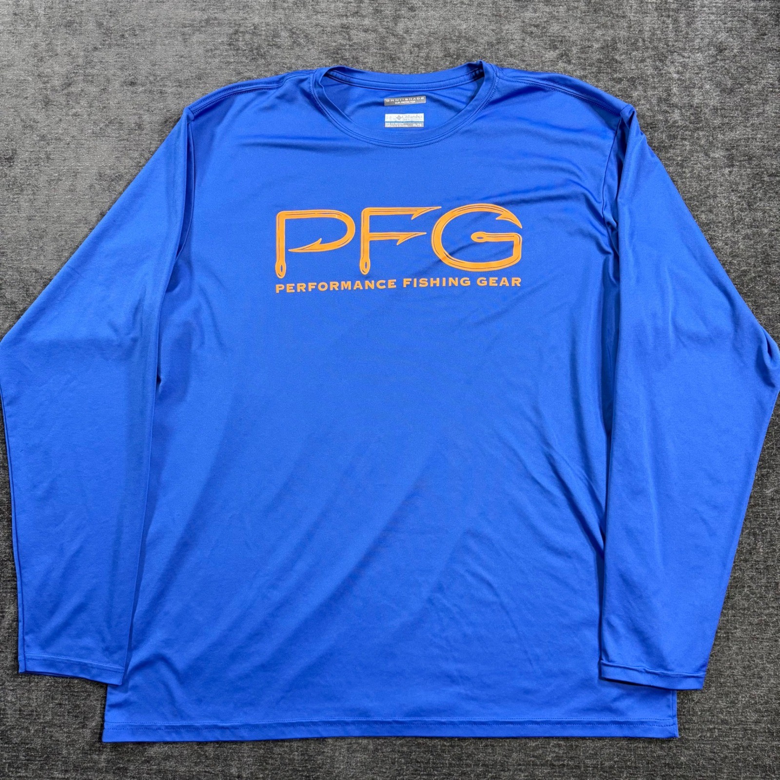 Columbia PFG Mens XL Blue Long Sleeve Performance Fishing Gear Omni-Shade Shirt