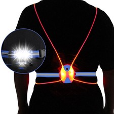 Światło do biegania nocnego Kamizelka odblaskowa LED Lampa klatki piersiowej USB Camping Wędkarstwo9730