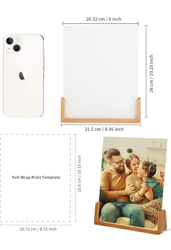 4 Pack Sublimation Night Lights Blanks LED Glass Photo Frames Panels White 8" X - Picture 2 of 5