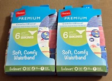 Hanes Premium ComfortBlend&reg; Girls 2 x 6pk Tagless Cotton Poly Bikini Panties 14