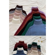 WOMENS JUMPER SWEATER TOP KNITTED LADIES Fashion RIBBED HIGH ROLL NECK