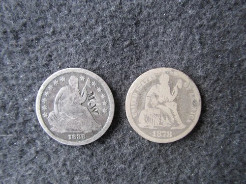 1838 & 1878 Seated Liberty Silver Dimes (Lot of 2)
