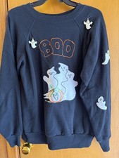 Vintage 90s Pannil Hanes Halloween Custom Ghosts Pumpkin BOO L USA Made Retro